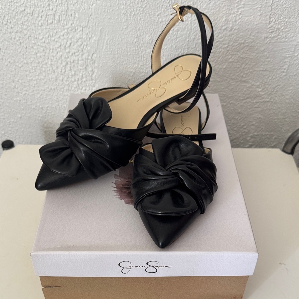 Jessica Simpson Black Bow Heels